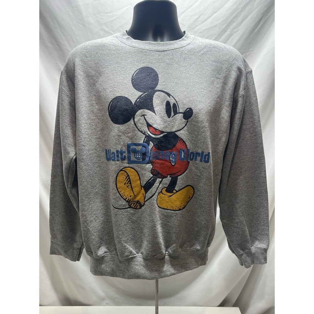 Disney Sweatshirt Medium Gray Mickey Mouse Walt Disney World Pullover